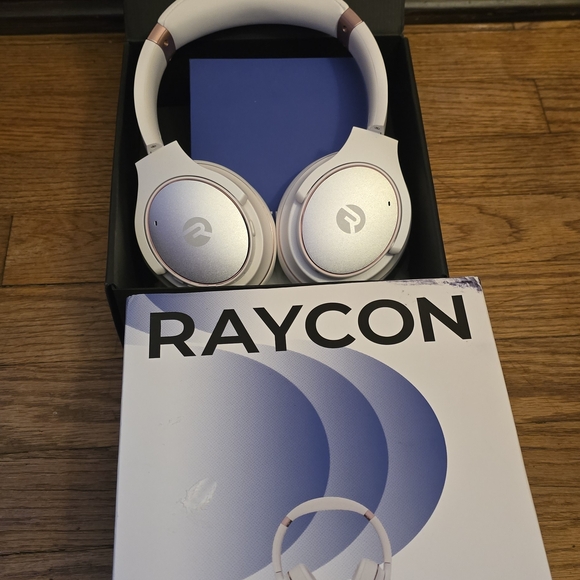 Raycon Over-Ear Headphones - White and Rose - Picture 1 of 2